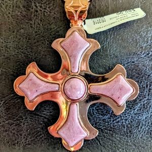 HSN Jay King very rare phosphosiderite copper cross pendant NEW NWT Y2K vintage